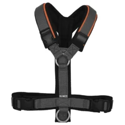 BUMER Hundegeschirr, gepolstert ohne geteilten Bruststeg, Größe L, MESH: schwarz, Gurtband: dunkelgrau