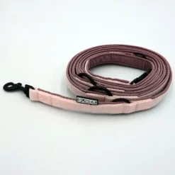 BUMER Hundeleine, 250 cm, gepolstert Gurtband: Zartrosa, Softshell: Smoky Violett, Karabiner (5,5cm), Ringe schwarz