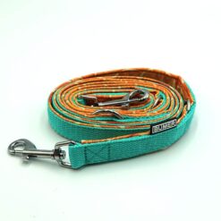 BUMER Hundeleine, gepolstert, Länge 200cm Softshell-Farbe FRÜCHTE (Orangen) Gurtband-Breite 20 mm Gurtband-Farbe mint Ringe & Karabiner silberfarbig