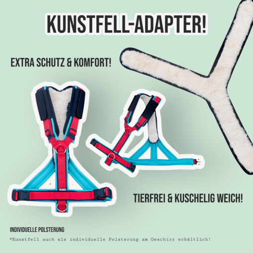 BUMER Kunstfell Adapter für Hundegeschirre Y-Hundegeschirr