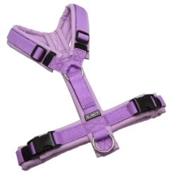 BUMER 1000 Hundegeschirr, gepolstert ohne geteilten Bruststeg, Größe S, Gurtband Violet, Softshell Violettöne (VT-3152), Ringe silberfarbig (Edelstahl), Schnallen DURAFLEX®, Trackerschlaufe
