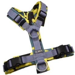 BUMER Hundegeschirr, gepolstert ohne geteilten Bruststeg, Größe XS, Gurtband Titan, Softshell Lime Lagoon, Ringe silberfarbig (Edelstahl), Schnallen schwarz (Standard)