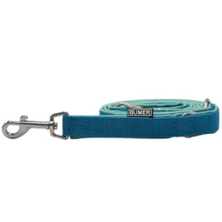 BUMER Hundeleine, gepolstert, Länge: 190cm Softshell-Farbe: Jadenluft, Gurtband-Breite: 25 mm Gurtband-Farbe: Petrol, Karabiner, Ringe silberfarbig