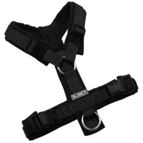 BUMER BOHO Hundegeschirr, gepolstert ohne geteilten Bruststeg, Größe XXS, Gurtband PREMIUM Camouflage Green, Softshell Ebenholzbraun, Ringe silberfarbig (Edelstahl), Schnallen schwarz (DURAFLEX®)