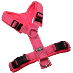 BUMER Hundegeschirr, gepolstert ohne geteilten Bruststeg, Größe XS, Gurtband Dunkelpink, Softshell Camou REFLEX Pink, Ringe silberfarbig (Edelstahl), Schnallen schwarz (DURAFLEX®)