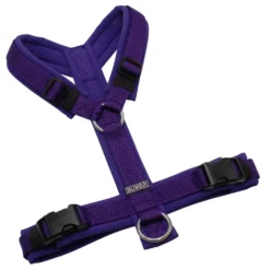 BUMER Hundegeschirr, gepolstert ohne geteilten Bruststeg, Größe XL, Gurtband: PREMIUM X Twilight Plum, Softshell: Lila Viola, Ringe: silberfarbig (Edelstahl), Schnallen: schwarz