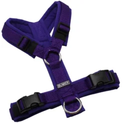 BUMER Hundegeschirr, gepolstert ohne geteilten Bruststeg, Größe XS, Gurtband. PREMIUM X Twilight Plum, Softshell. Lila Viola, Ringe. silberfarbig (Edelstahl), Schnallen. schwarz
