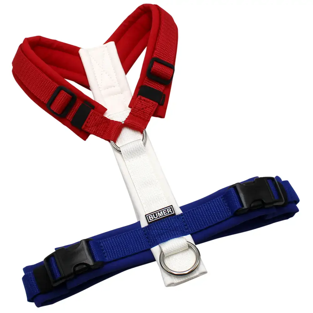 BUMER MULTICOLOR NIEDERLANDE Hundegeschirr, gepolstert ohne geteilten Bruststeg, Größe XXS, Ringe silberfarbig (Edelstahl), Schnallen schwarz