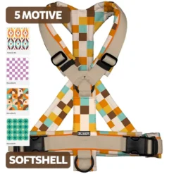 BUMER Hundegeschirr 50er JAHRE MUSTER, gepolstert, (Softshell), komplett konfigurierbar