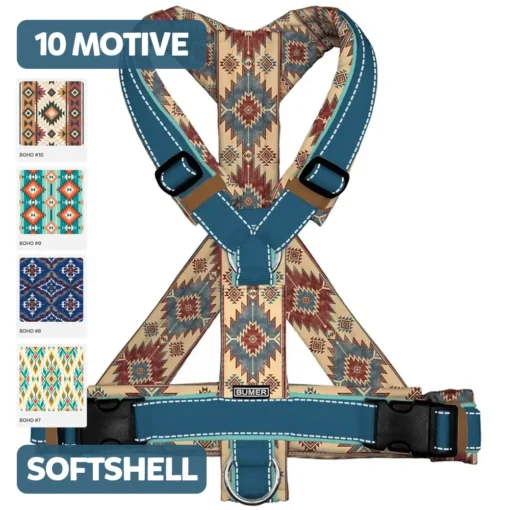 BUMER Hundegeschirr BOHO, gepolstert, (Softshell), komplett konfigurierbar