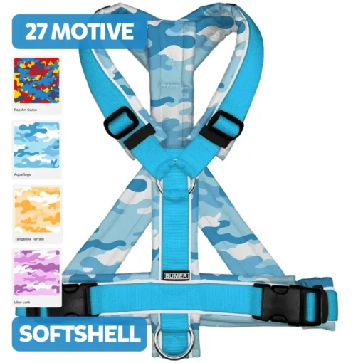 BUMER Hundegeschirr, CAMOUFLAGE, (Softshell), komplett konfigurierbar