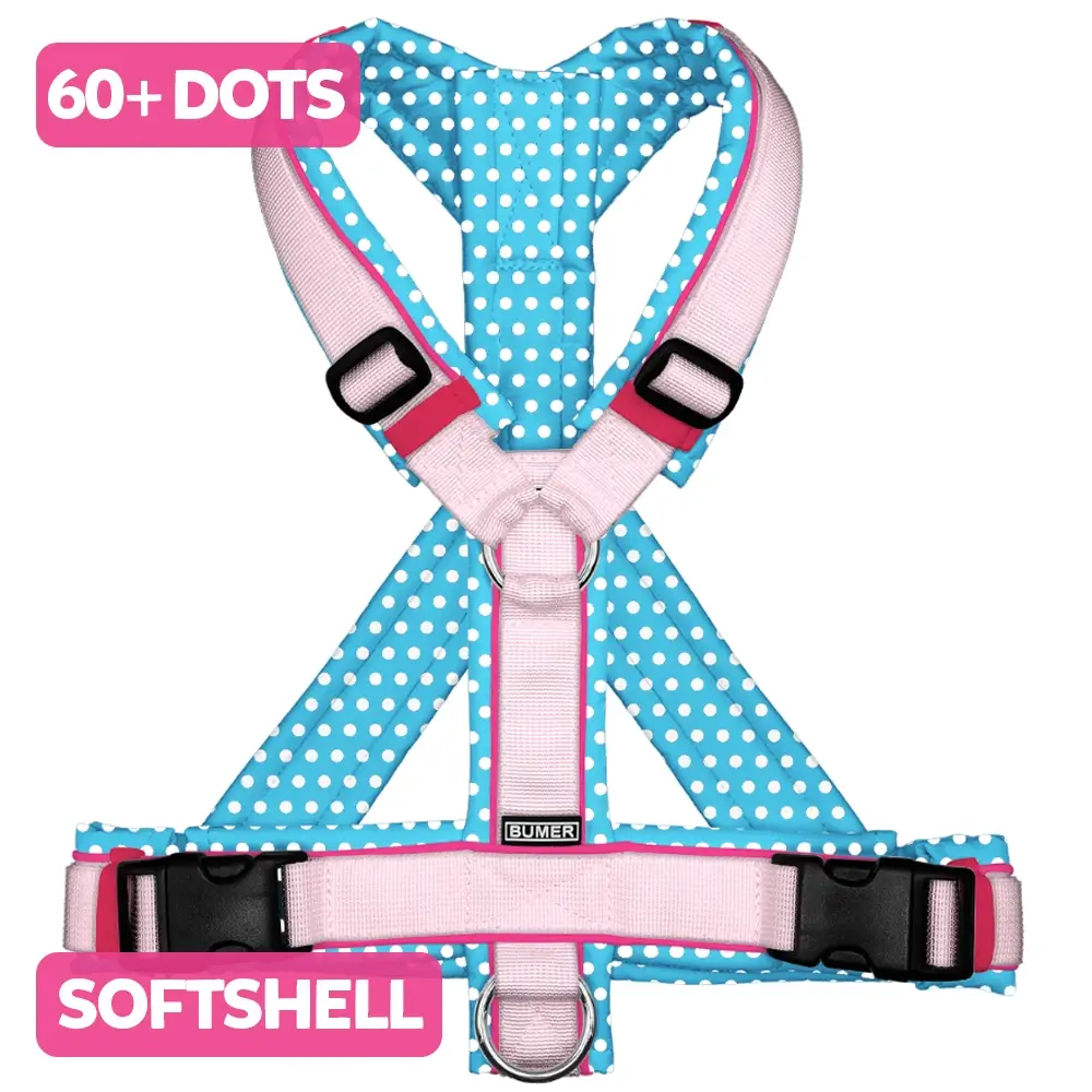 BUMER Hundegeschirr DOTS, gepolstert, (Softshell), komplett konfigurierbar