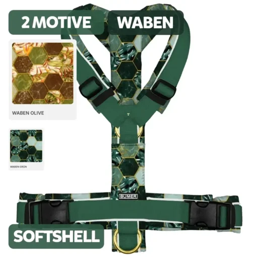 BUMER Hundegeschirr, Führgeschirr Hunde WABEN, gepolstert, (Softshell)