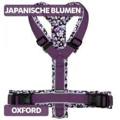 BUMER Hundegeschirr JAPANISCHE BLUMEN gepolstert, (Oxford), komplett konfigurierbar