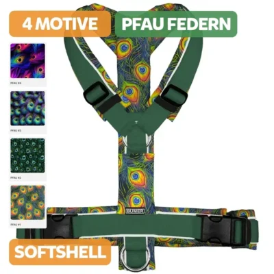 BUMER Hundegeschirr, PFAU gepolstert, (Softshell), komplett konfigurierbar