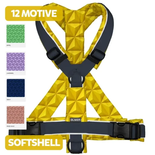 BUMER Hundegeschirr PRISMEN, gepolstert, (Softshell), komplett konfigurierbar