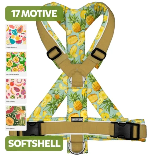 BUMER Hundegeschirr SOMMER Modernes Softshell-Hundegeschirr SOMMER, gepolstert, (Softshell), komplett konfigurierbar (1)