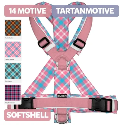 BUMER Hundegeschirr TARTANMOTIVE, gepolstert, (Softshell), komplett konfigurierbar