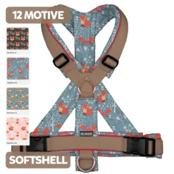 BUMER Hundegeschirr WALDTIERE, gepolstert, (Softshell), komplett konfigurierbar