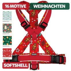 BUMER Hundegeschirr, gepolstert, (Softshell), komplett konfigurierbar WEIHNACHTEN