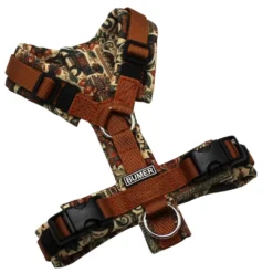 BUMER Hundegeschirr, Gurtband PREMIUM Copper Glow, Softshell Desi Dream, gepolstert ohne geteilten Bruststeg, Größe XXS, Ringe silberfarbig (Edelstahl), Schnallen schwarz (DURAFLEX®)