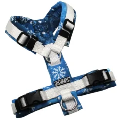 BUMER Hundegeschirr, Gurtband PREMIUM Silken Snow, Softshell Weihnachten #10, gepolstert ohne geteilten Bruststeg, Größe XXS, Ringe silberfarbig (Edelstahl), Schnallen schwarz (DURAFLEX®), Applikation