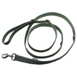 BUMER Agility Hundeleine, 200cm, Halsumfang 22cm, Gurtband PREMIUM Salbei, Softshell Eukalyptus