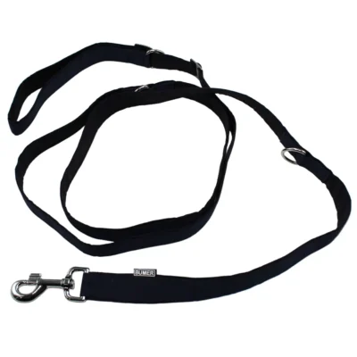 BUMER Agility Hundeleine, 200cm, Halsumfang: 24cm, Gurtband: PREMIUM Midnight Indigo, CORDURA®: schwarz