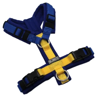 BUMER Hundegeschirr, Größe XXS, Gurtband: MULTICOLOR, Softshell: MULTICOLOR, Ringe: silberfarbig (Edelstahl), Schnallen: schwarz (DURAFLEX®)