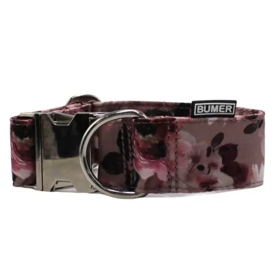 BUMER Motiv Steckhalsband, Halsumfang: 27-33 cm, Oxford: Florale Melancholie, Ring/Schnalle: silberfarbig, Breite: 40mm