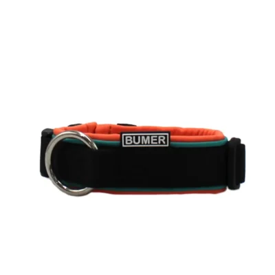 BUMER STACK IT® Steckhalsband, Halsumfang: 23cm, Gurtband: PREMIUM Pitch Black, Softshell: Bubblegum, Ring: silberfarbig (Edelstahl), Schnalle: schwarz (DURAFLEX®)