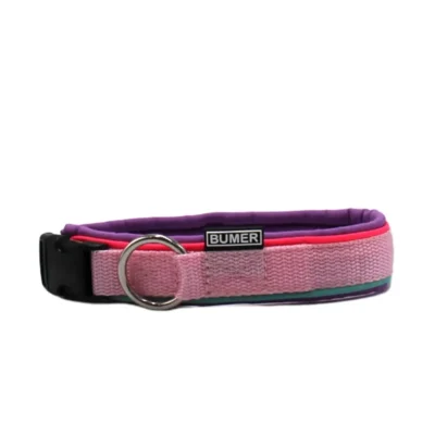 BUMER Steckhalsband, Halsumfang: 35-41 cm, Gurtband: Dunkelpink, Softshell: Hortensienlila, Ring: silberfarbig (Edelstahl), Schnalle: schwarz (DURAFLEX®)